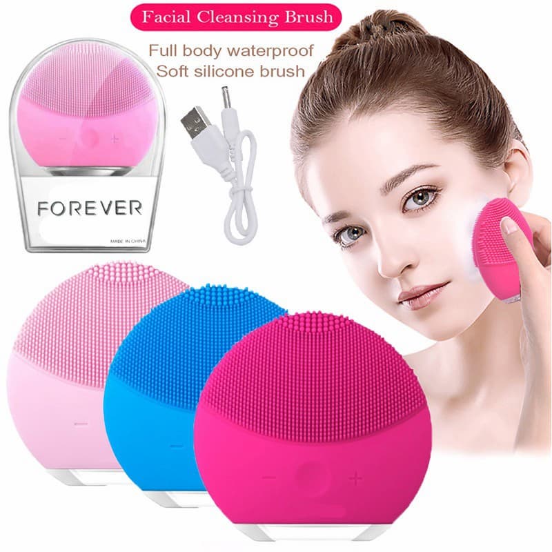 Electric Silicone Facial Cleansing Brush with Rechargeable Vibration (Original)